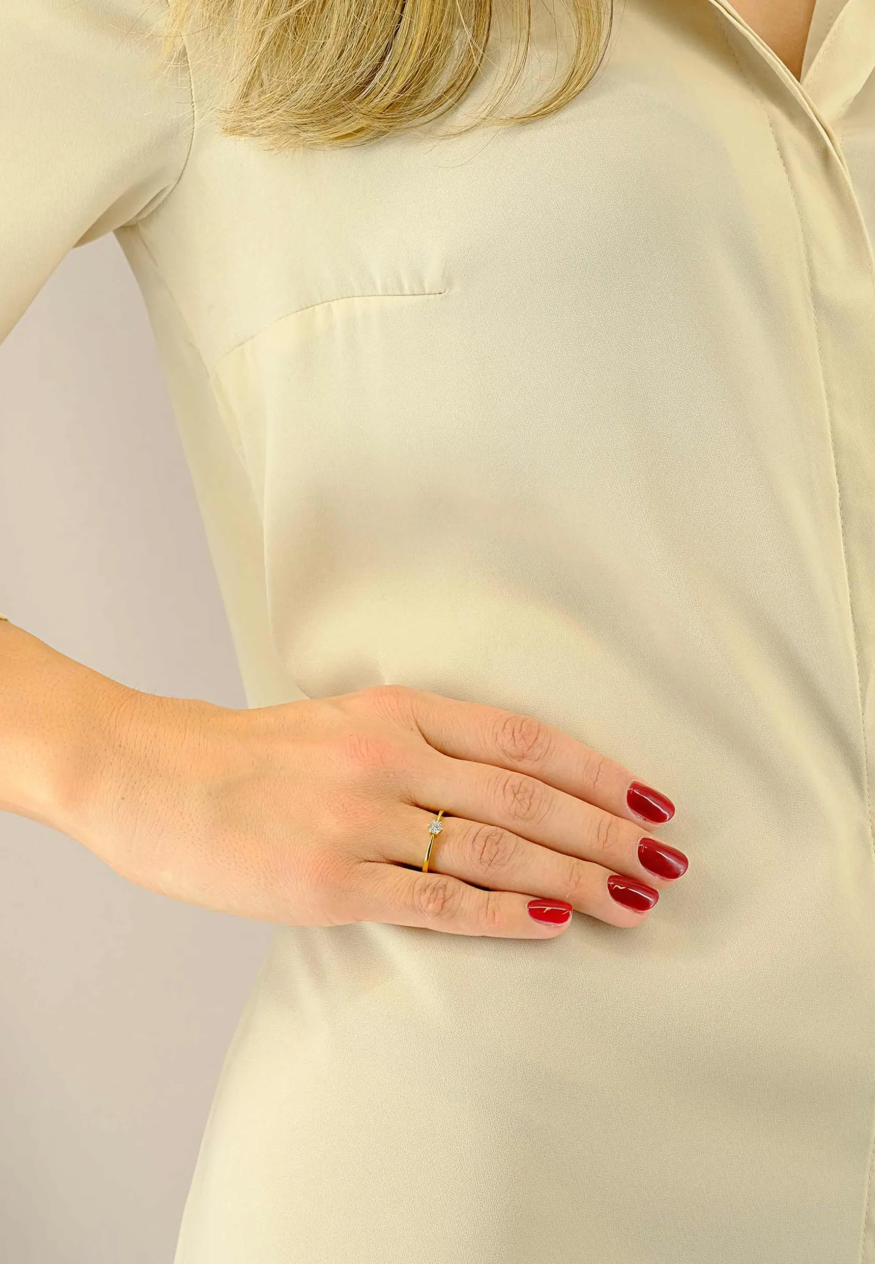 Solitaire Ring Diamant 0.25ct. Gelbgold 750