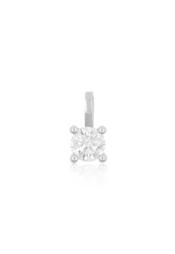 Solitär Anhänger 4-Griff-Fassung Weissgold 750 Diamant 0.33ct. 9x5.5mm