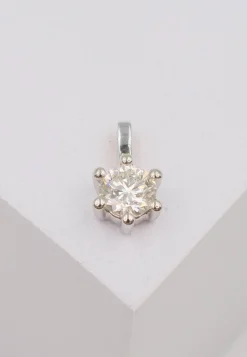 Solitär Anhänger 6-Griff-Fassung Weissgold 750 Diamant 0.50ct. 9x8mm