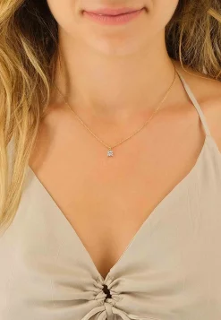 Solitär Anhänger 4-Griff-Fassung Gelbgold 750 Diamant 0.50ct. Fassung Weissgold 750, 9x6mm