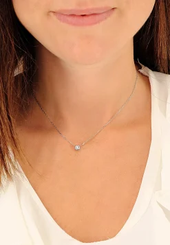 Solitär Anhänger Zargenfassung Weissgold 750 Diamant 0.15ct. 5x5mm