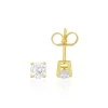 Solitär Ohrstecker 4-Griff-Fassung Gelbgold 750 Brillanten 1.00ct. 6mm