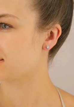 Solitär Ohrstecker 4-Griff-Fassung Weissgold 750 Brillanten 1.00ct. 6mm