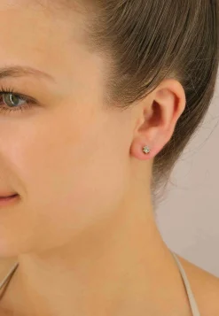 Solitär Ohrstecker 6-Griff-Fassung Gelbgold 750 Brillanten 0.50ct. 6.5mm