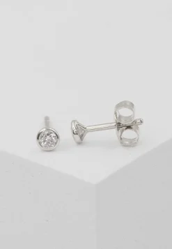 Solitär Ohrstecker Zargen-Fassung Weissgold 750 Brillanten 0.16ct. 5mm