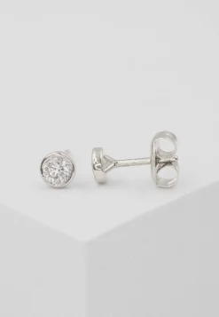 Solitär Ohrstecker Zargen-Fassung Weissgold 750 Brillanten 0.50ct. 6.5mm