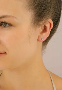 Solitär Ohrstecker Zargen-Fassung Weissgold 750 Brillanten 0.16ct. 5mm