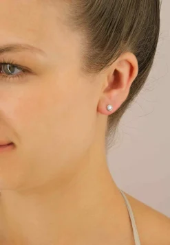 Solitär Ohrstecker Zargen-Fassung Weissgold 750 Brillanten 0.50ct. 6.5mm