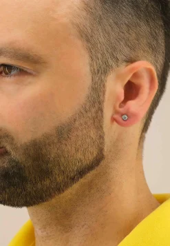 Solitär Ohrstecker Zargen-Fassung Weissgold 750 Brillanten 0.50ct. 6.5mm