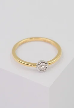 Solitär Ring Gelbgold 750, Brillanten 0.05ct. Trumiracle 0.20ct. (52)