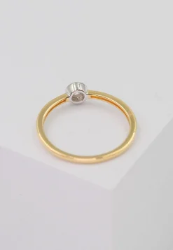 Solitär Ring Gelbgold 750, Brillanten 0.05ct. Trumiracle 0.20ct. (52)