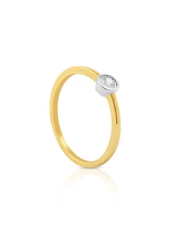 Solitär Ring Gelbgold 750, Brillanten 0.05ct. Trumiracle 0.20ct. (52)