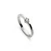 Solitär Ring 6-Griff-Fassung Weissgold 750, Brillant 0.10ct.
