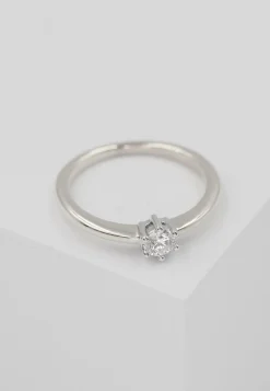 Solitär Ring 6-Griff-Fassung Weissgold 750, Brillant 0.20ct. (52)