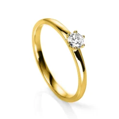 Solitär Ring 585/14K Gelbgold Diamant 0.2ct.