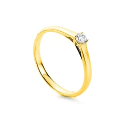 Solitär Ring 750/18K Gelbgold Diamant 0.15ct.