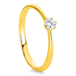 Solitär Ring 750/18K Gelbgold Diamant 0.15ct.