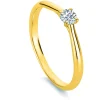 Solitär Ring 585/14K Gelbgold Diamant 0.2ct.