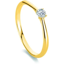 Solitär Ring 750/18K Gelbgold Diamant 0.15ct.