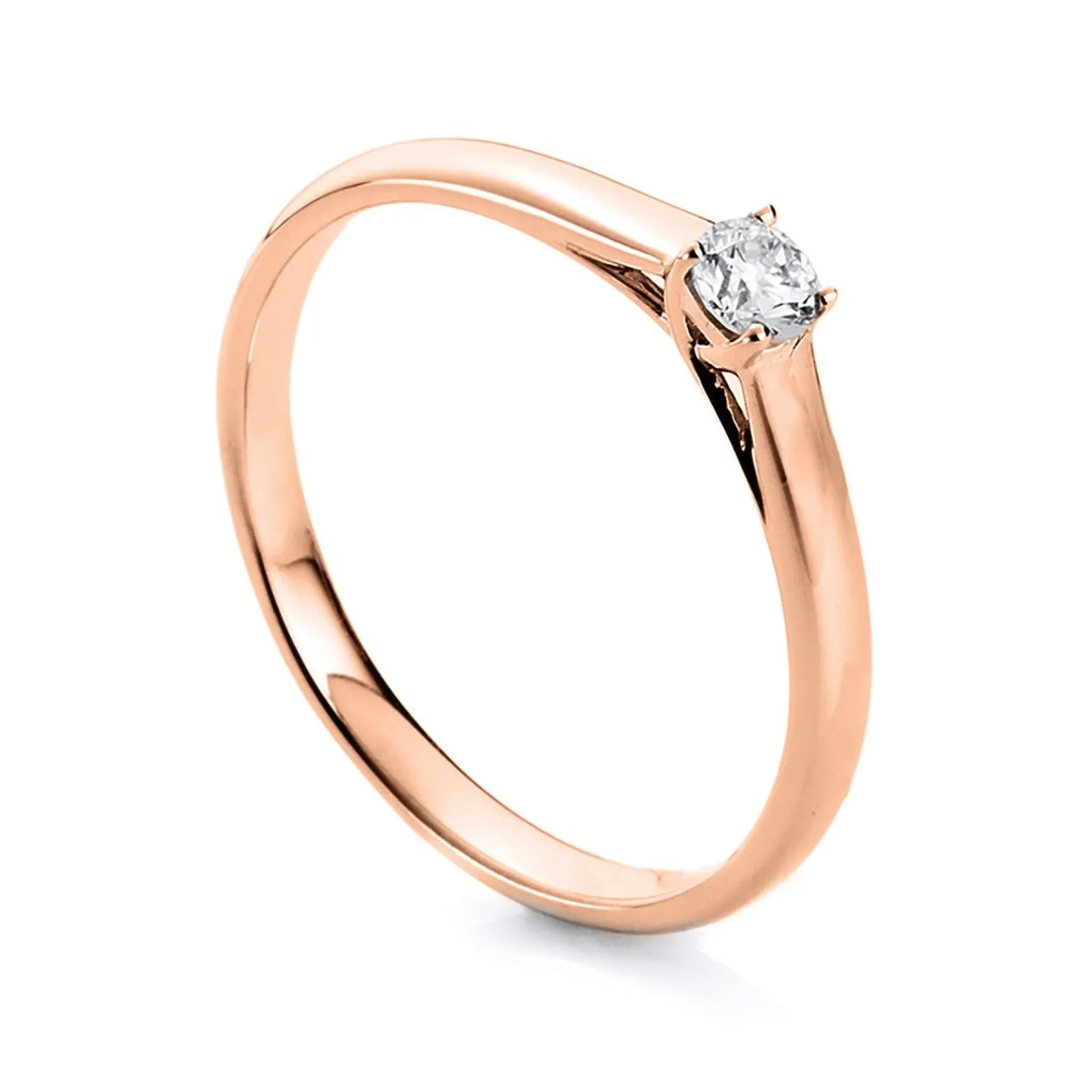 Solitär Ring 750/18K Rotgold Diamant 0.25ct.