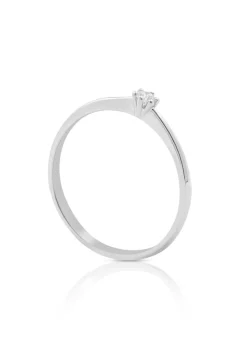 Solitär Ring 750/18K Weißgold Diamant 0,05ct.