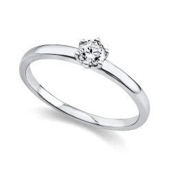 Solitär Ring 750/18K Weissgold Diamant 0.2ct.