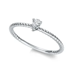 Solitär Ring 750/18K Weissgold Diamant 0.15ct.