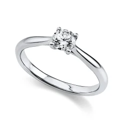 Solitär Ring 750/18K Weissgold Diamant 0.4ct.