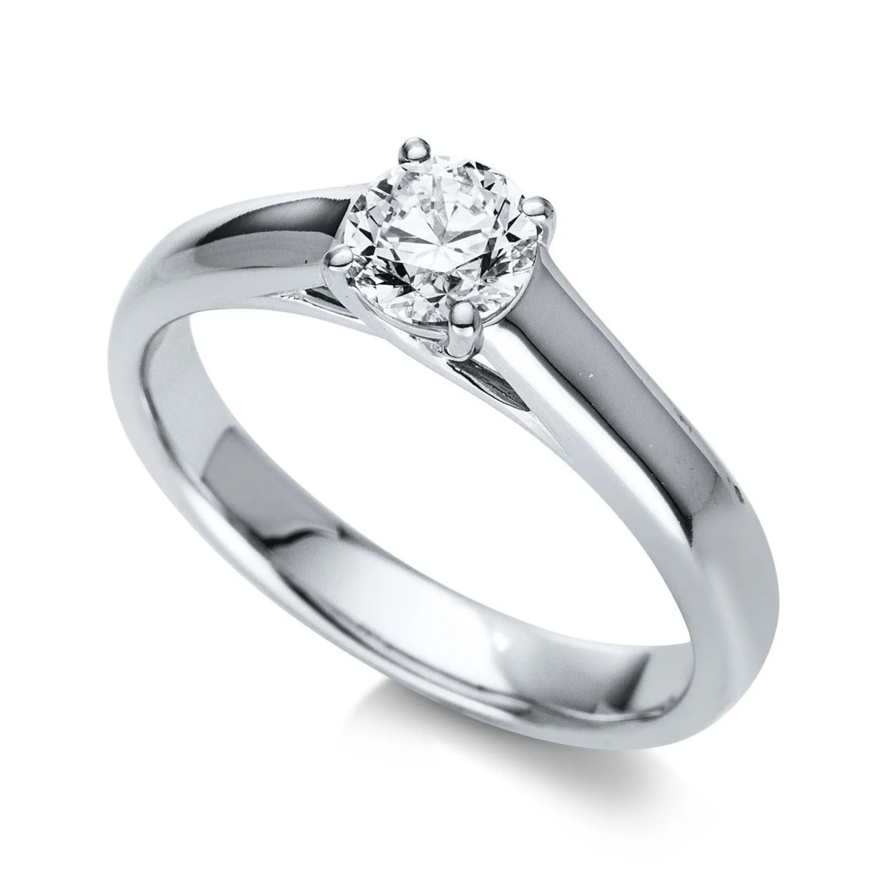 Solitär Ring 585/14K Weissgold Diamant 0.5ct.