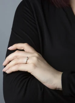 Solitär Ring 585/14K Weissgold Diamant 0.1ct.