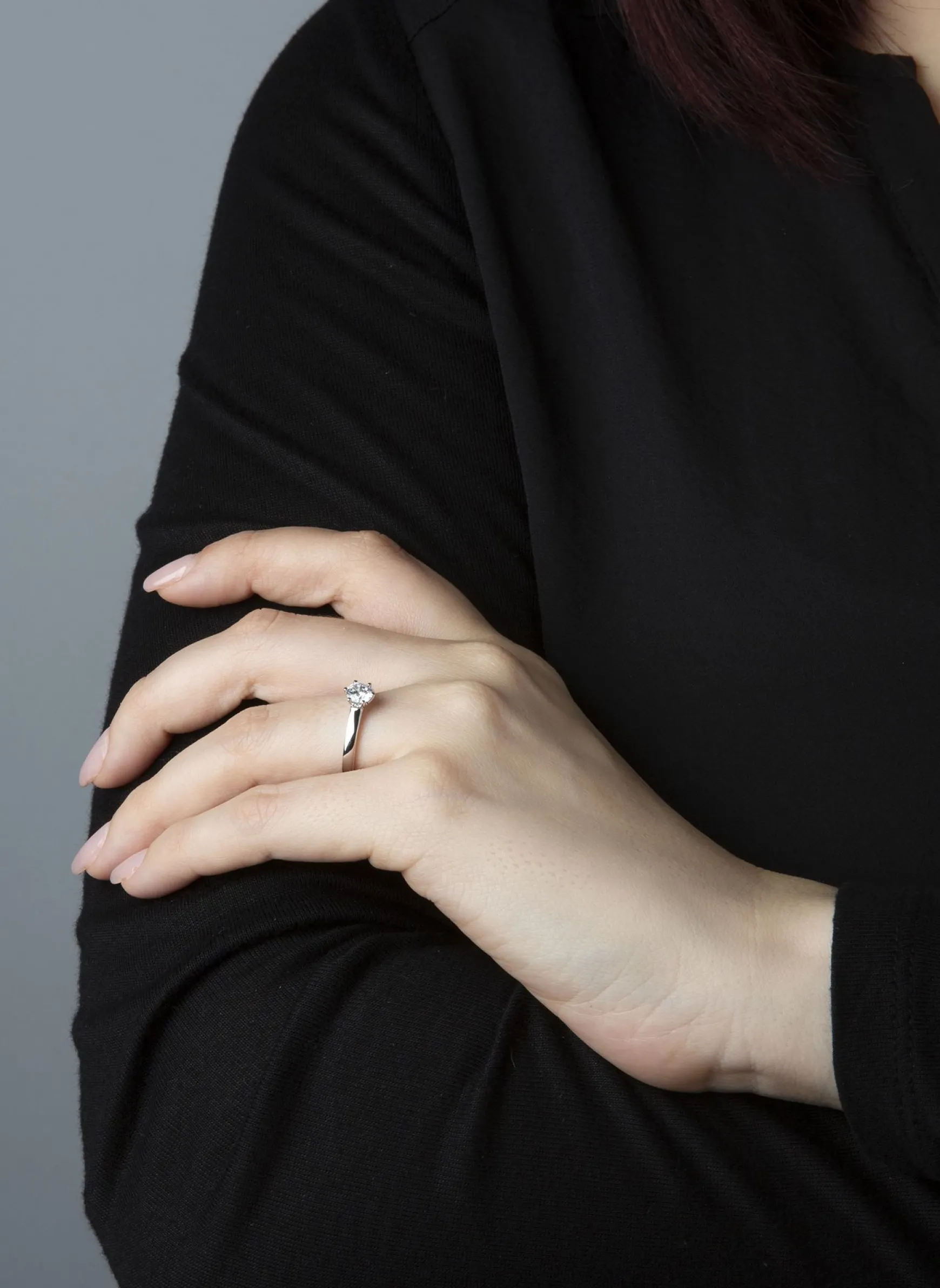 Solitär Ring 750/18K Weissgold Diamant 0.51ct.