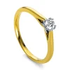 Solitär Ring 750/18K Weissgold/Gelbgold/Platin 950 Diamant 0.21ct.