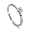 Solitär Ring 750/18K Weissgold/Platin 950 Diamant 0.2ct.