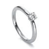 Solitär Ring 750/18K Weissgold/Platin 950 Diamant 0.2ct.