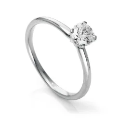 Solitär Ring 750/18K Weissgold/Platin 950 Diamant 0.5ct.