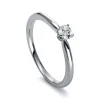 Solitär Ring 750/18K Weissgold/Platin 950 Diamant 0.15ct.