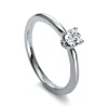 Solitär Ring 750/18K Weissgold/Platin 950 Diamant 0.31ct.