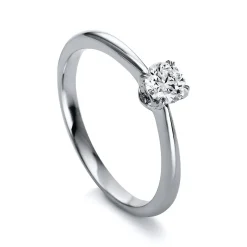 Solitär Ring 750/18K Weissgold/Platin 950 Diamant 0.3ct.