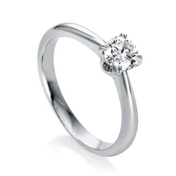 Solitär Ring 750/18K Weissgold/Platin 950 Diamant 0.5ct.
