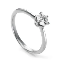Solitär Ring 750/18K Weissgold/Platin 950 Diamant 0.5ct.