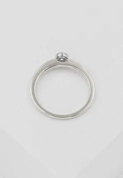 Solitär Ring Zargen-Fassung Weissgold 750, Brillant 0.15ct. (54)