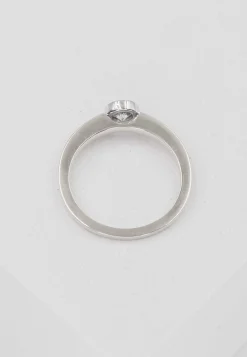 Solitär Ring Zargen-Fassung Weissgold 750, Brillant 0.33ct. (56)