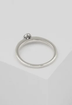 Solitär Ring Zargen-Fassung Weissgold 750, Brillant 0.15ct. (54)