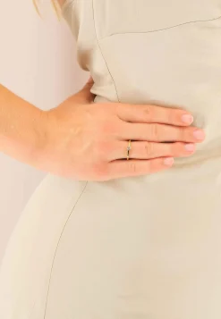 Solitär Ring Zargen-Fassung Gelbgold 750, Brillanten 0.10ct. Fassung Weissgold 750 (52)