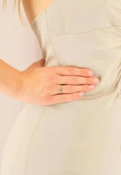 Solitär Ring Zargen-Fassung Weissgold 750, Brillant 0.15ct. (54)