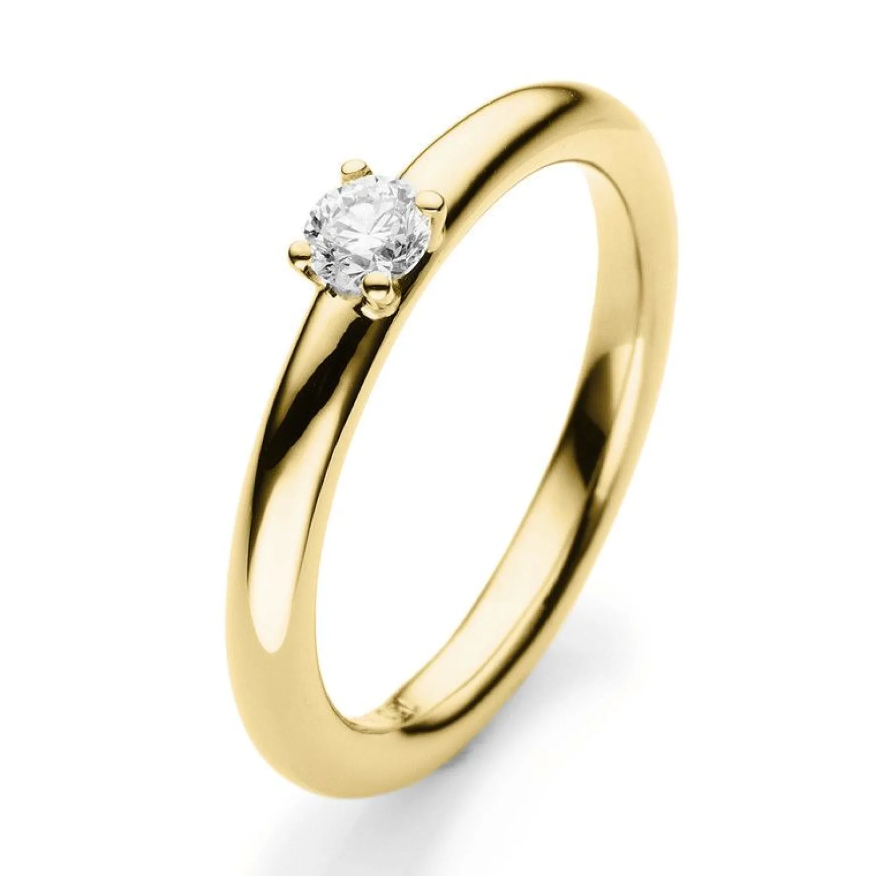 Solitär-Ring 750/18K Gelbgold Diamant 0.2ct.