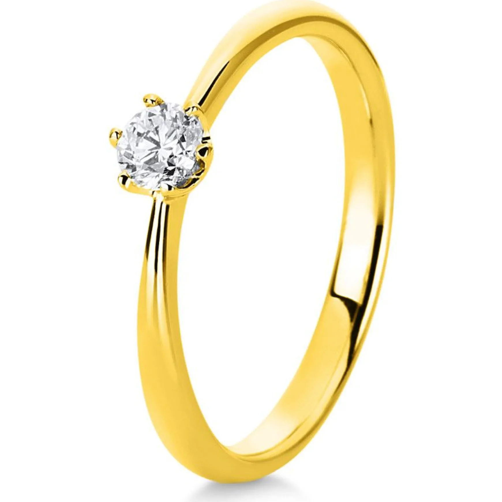 Solitär-Ring 750/18K Gelbgold Diamant 0.2ct.