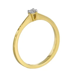 Solitär-Ring 750/18K Gelbgold Diamant 0.15ct.