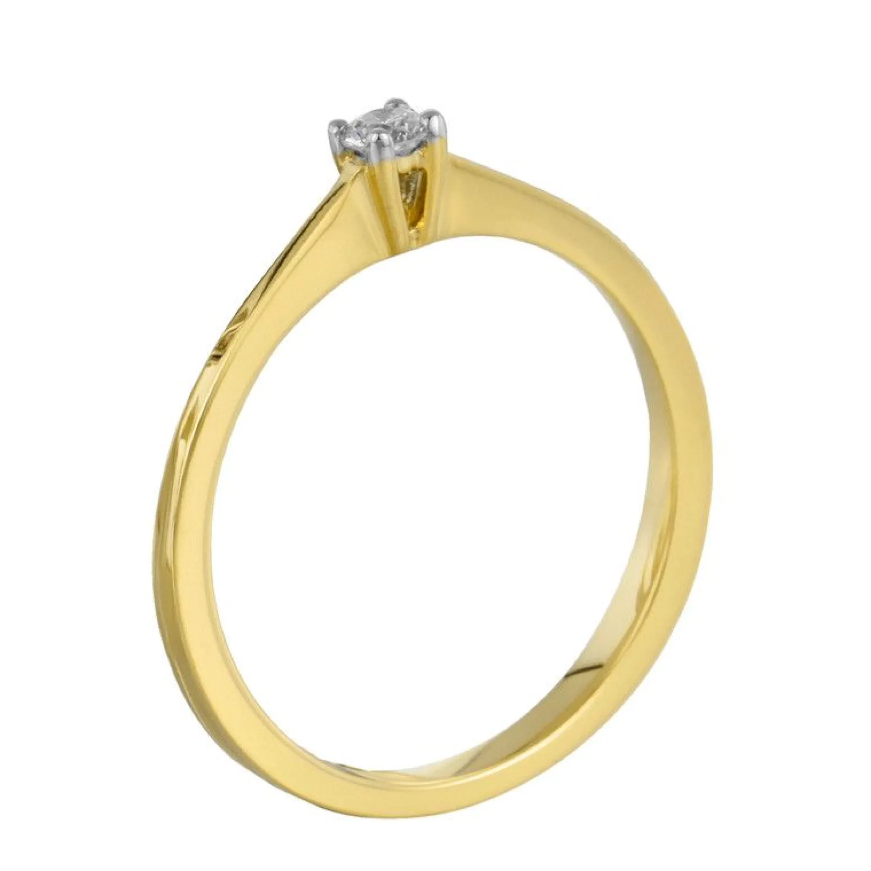 Solitär-Ring 750/18K Gelbgold Diamant 0.15ct.