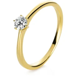 Solitär-Ring 750/18K Gelbgold Diamant 0.18ct.